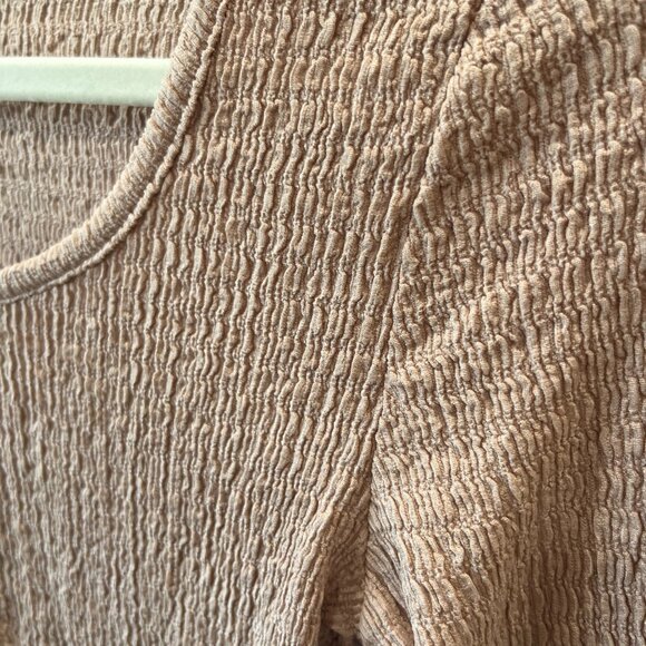 Women - NWT - XS, S, L - Rylee + Cru Textured Long Sleeve Rose Top - Picture 3 of 5